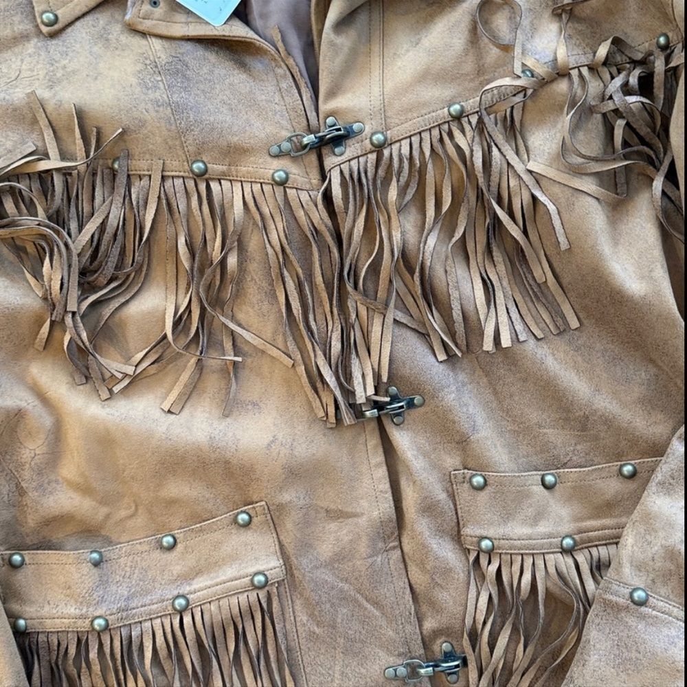 New Free People x We The Free Knox Vegan Fringe Jacket Size L - Picture 8 of 9